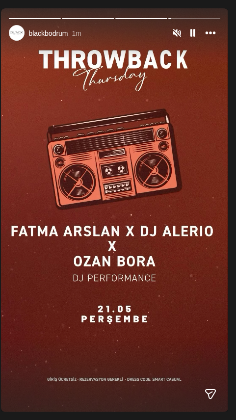 Throwback - Fatma Arslan & DJ Alerio Etkinlik afişi