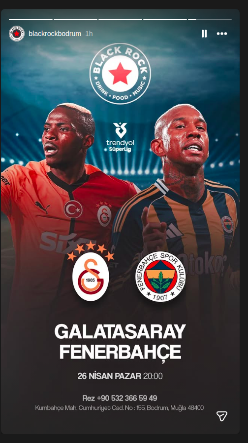 Galatasaray - Fenerbahçe Etkinlik afişi