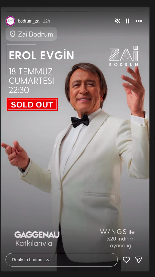 Erol Evgin — Zai Bodrum Etkinlik afişi