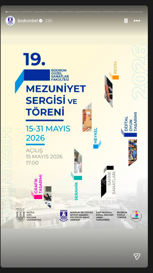 19. Bodrum Güzel Sanatlar Fakültesi Mezuniyet Sergisi — Sergi dönemi Etkinlik afişi