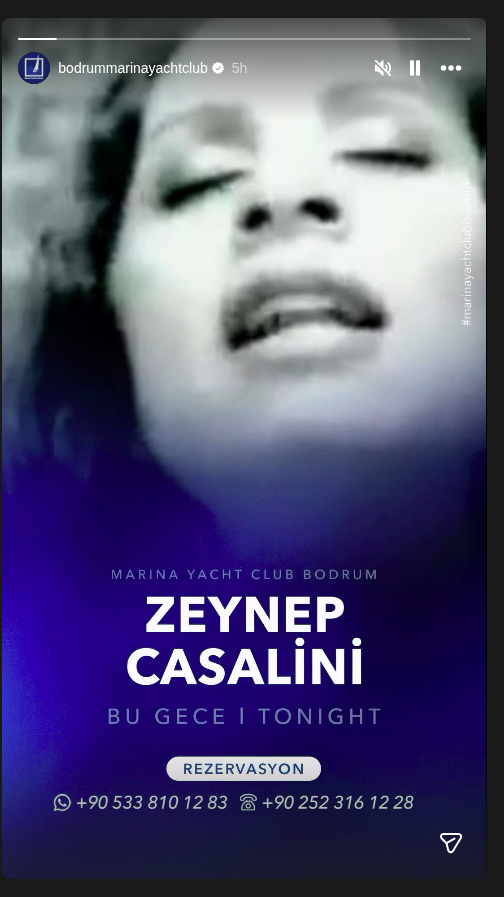 Zeynep Casalini Etkinlik afişi