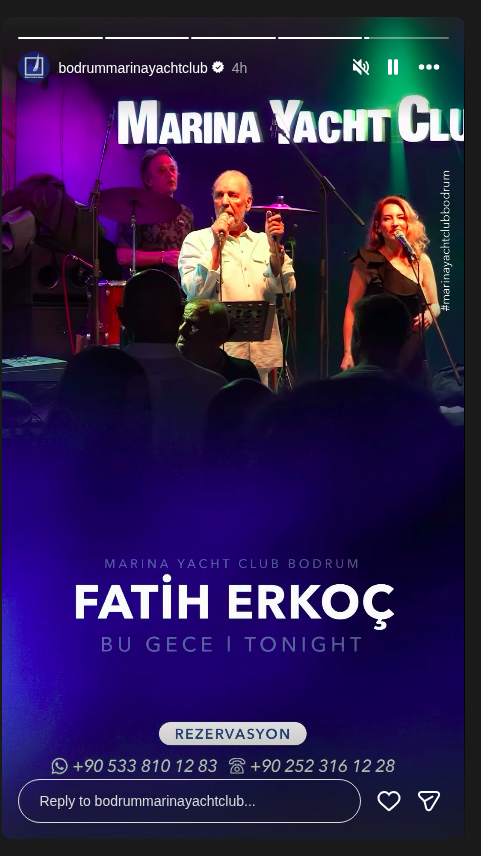 Fatih Erkoç — Marina Yacht Club Bodrum Постер события