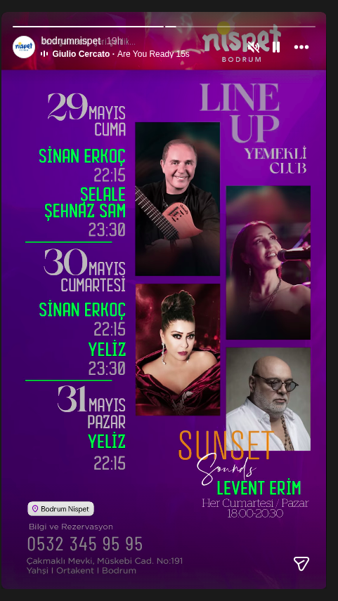 Sinan Erkoç — Bodrum Nispet Line Up Etkinlik afişi