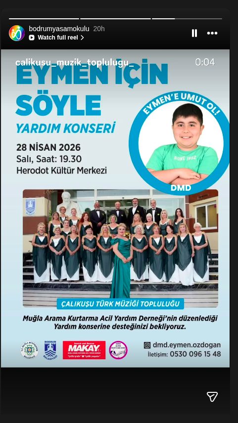 Çalıkuşu Türk Müziği Topluluğu — Eymen İçin Öyle Söyle Etkinlik afişi