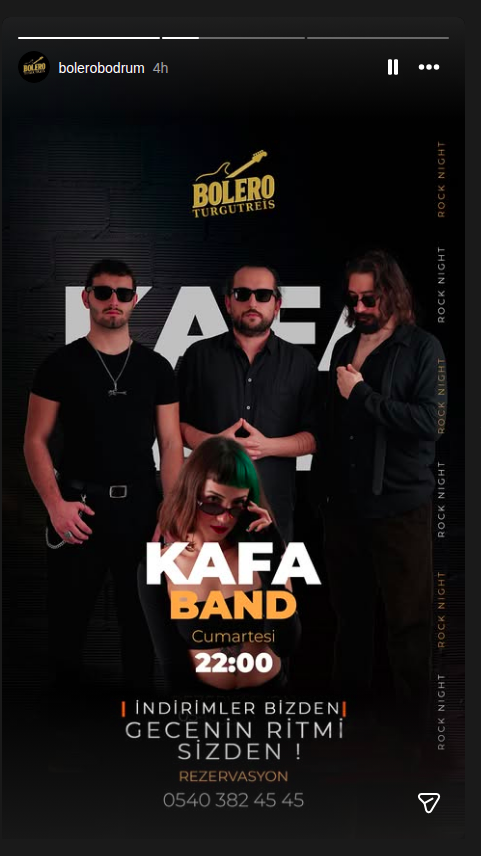 Kafa Band — Bolero Turgutreis Etkinlik afişi