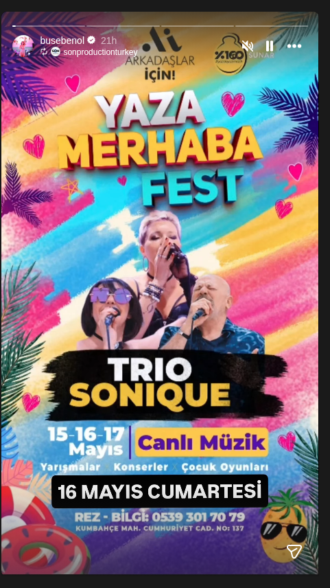 Trio Sonique — Yaza Merhaba Fest Etkinlik afişi
