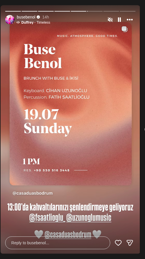 Buse Benol — Brunch With Buse & İkisi Etkinlik afişi