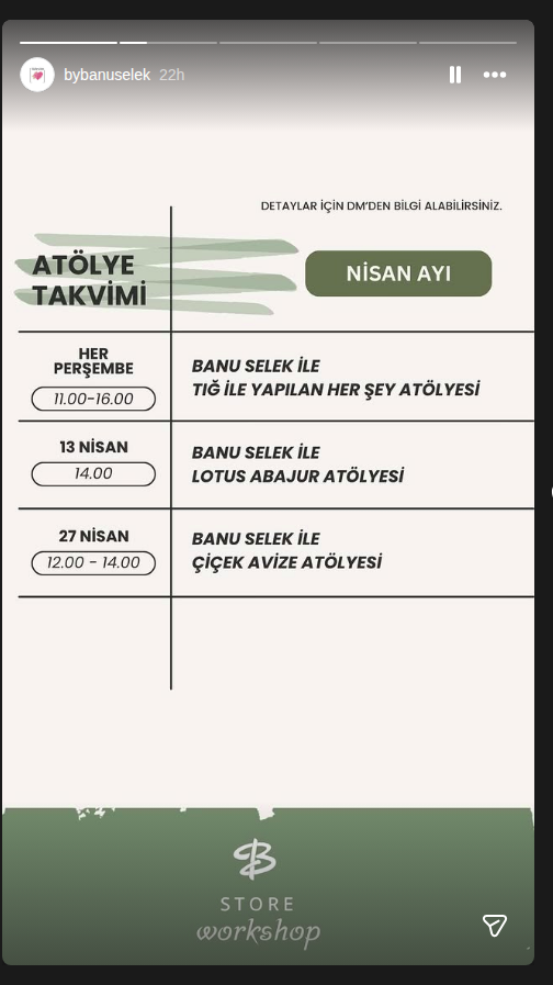 Banu Selek ile Tığ Atölyesi Etkinlik afişi