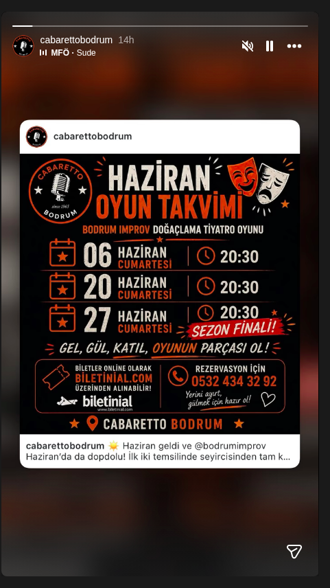 Bodrum Improv Doğaçlama Tiyatro Oyunu Etkinlik afişi