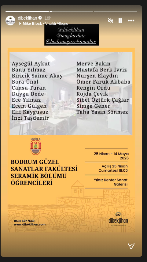Bodrum Güzel Sanatlar Fakültesi Seramik Bölümü Öğrenci Sergisi — Açılış Etkinlik afişi