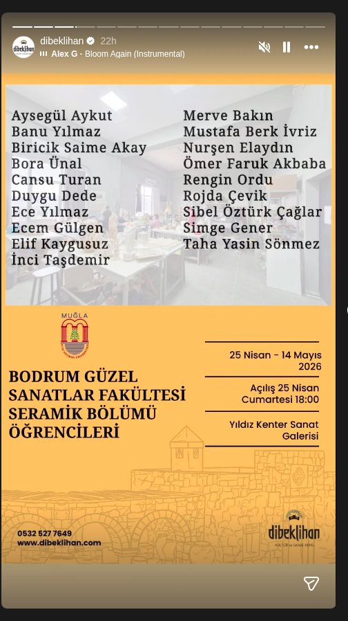 Bodrum Güzel Sanatlar Fakültesi Seramik Bölümü Öğrenci Sergisi — Açılış Etkinlik afişi