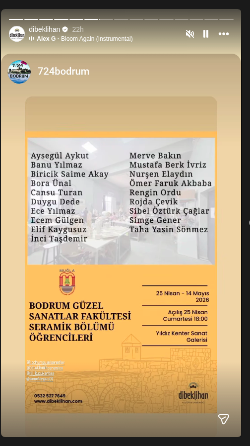Bodrum Güzel Sanatlar Fakültesi Seramik Bölümü Öğrenci Sergisi — Açılış Etkinlik afişi