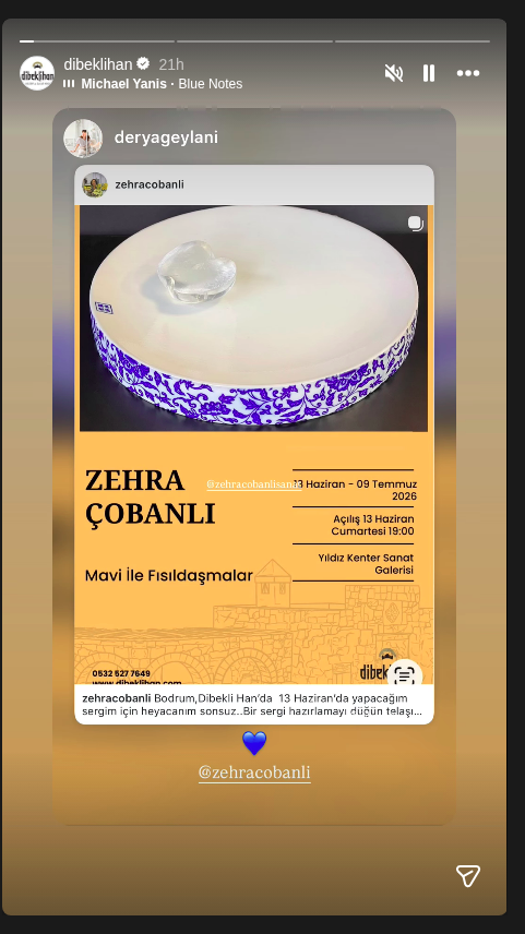 Zehra Çobanlı — Mavi ile Fısıldaşmalar (Sergi Açılışı) Etkinlik afişi