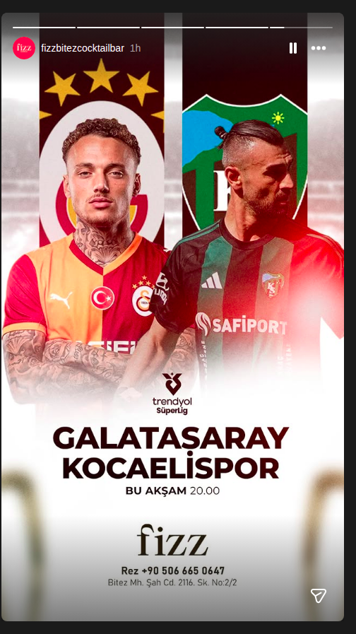 Galatasaray - Kocaelispor Maç Gösterimi Etkinlik afişi