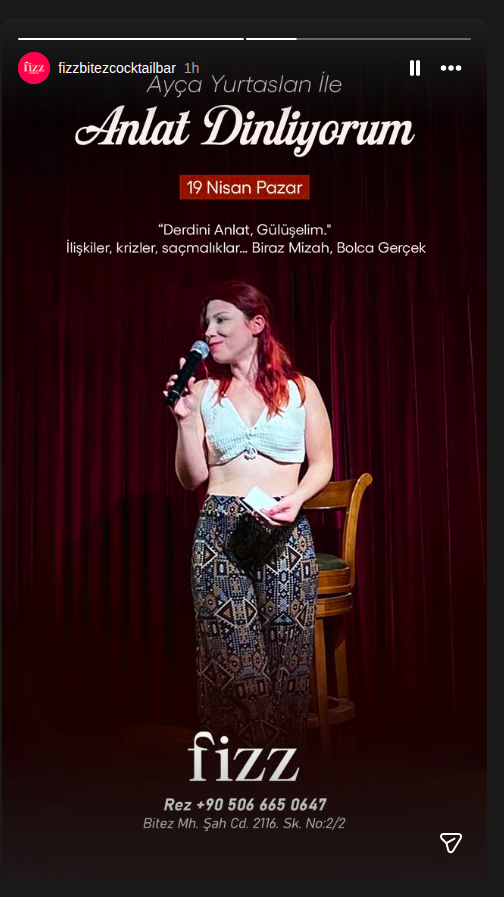 Ayça Yurtaşlan — Anlat Dinliyorum Etkinlik afişi