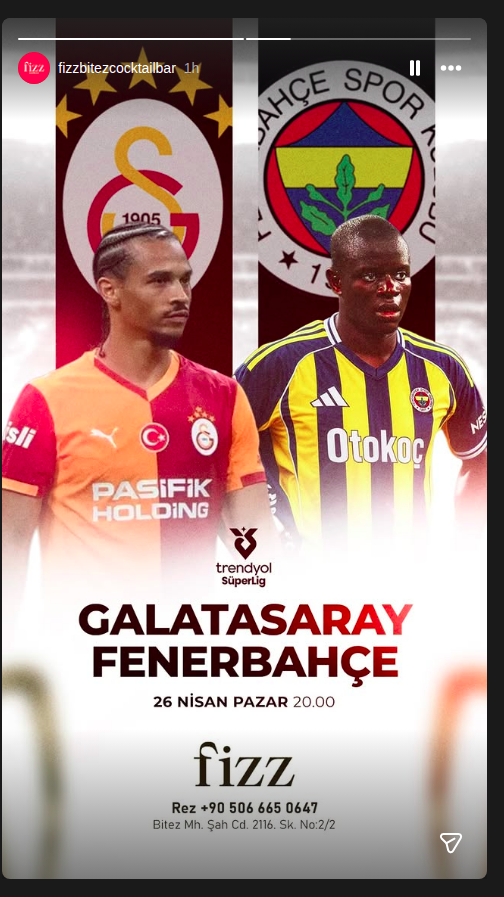 Galatasaray - Fenerbahçe Etkinlik afişi