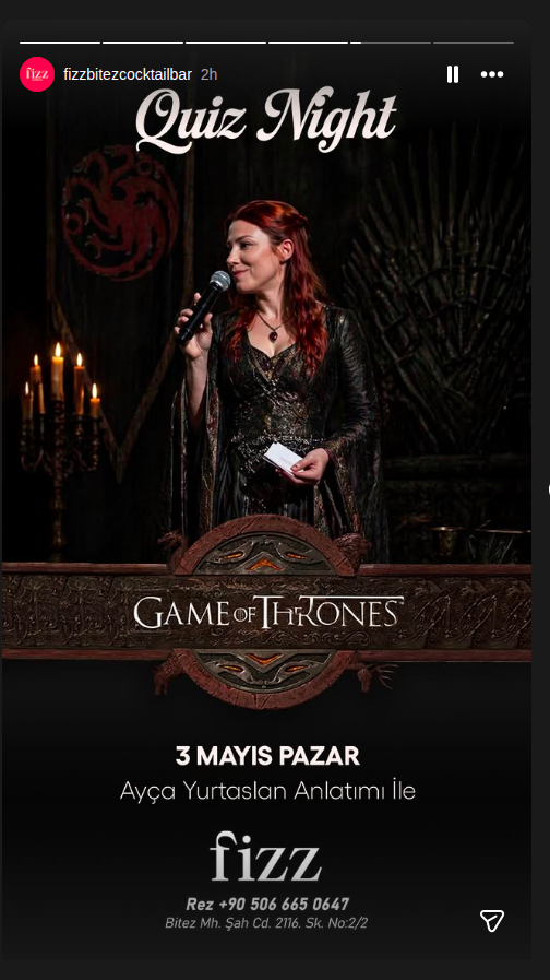 Quiz Night — Ayça Yurtaşlan Etkinlik afişi
