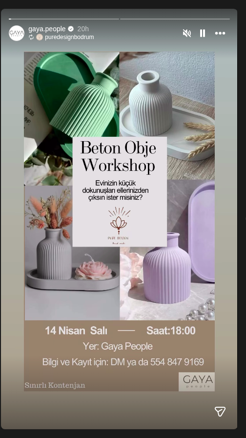 Beton Obje Atölyesi Etkinlik afişi