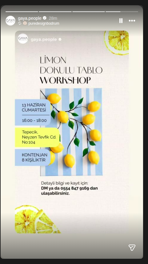Limon Dokulu Tablo Workshop Etkinlik afişi