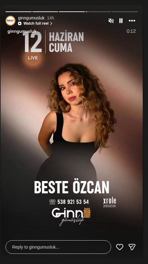 Beste Özcan - Canlı Müzik Etkinlik afişi