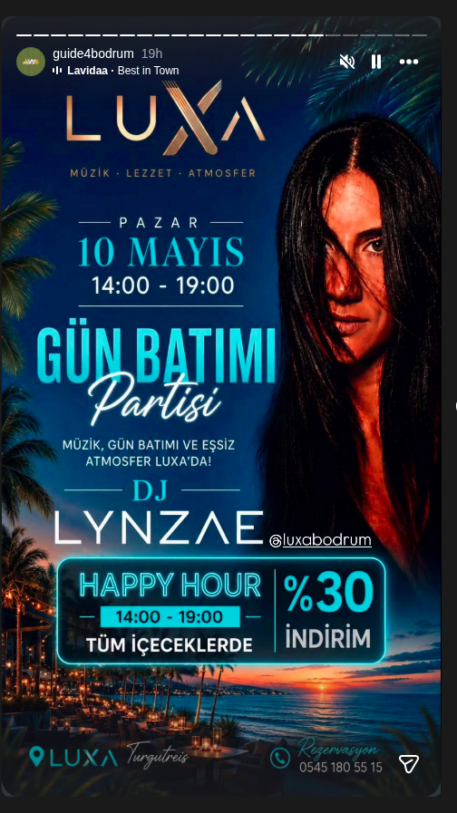 DJ LYNZAE — Gün Batımı Partisi Etkinlik afişi