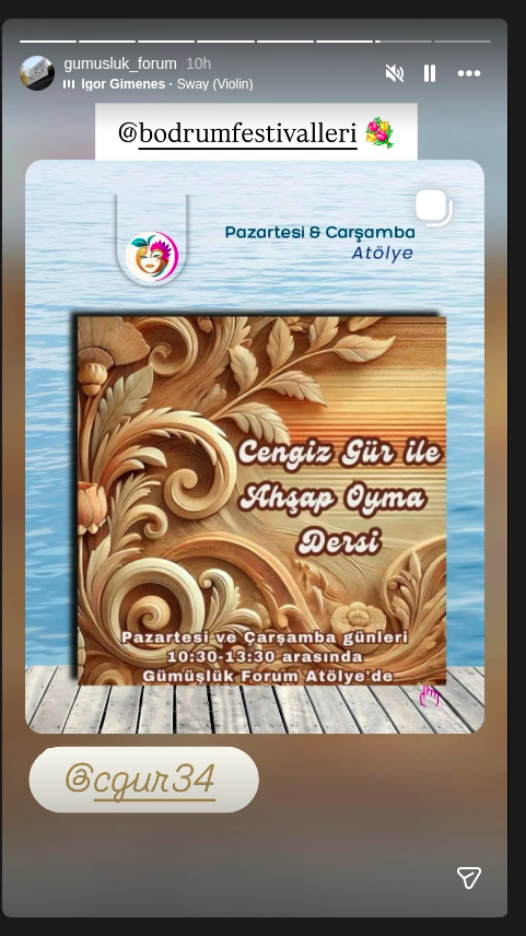 Cengiz Gür ile Ahşap Oyma Dersi Etkinlik afişi