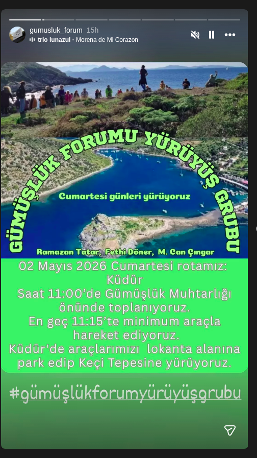 Küdür Rotası — Gümüşlük Forumu Yürüyüş Grubu Etkinlik afişi