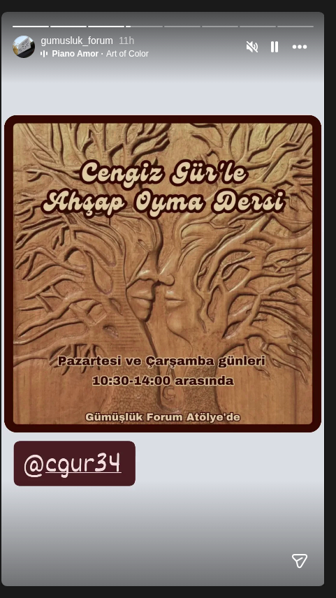 Cengiz Gürle Ahşap Oyma Dersi Etkinlik afişi