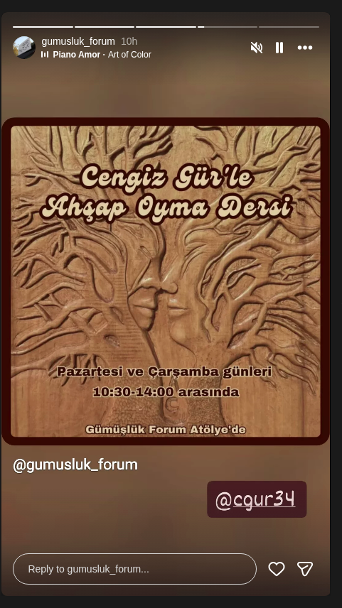 Cengiz Gürle ile Ahşap Oyma Dersi Etkinlik afişi