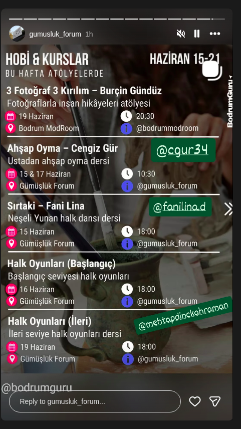 Cengiz Gür ile Ahşap Oyma Dersi — Gümüşlük Forum Etkinlik afişi