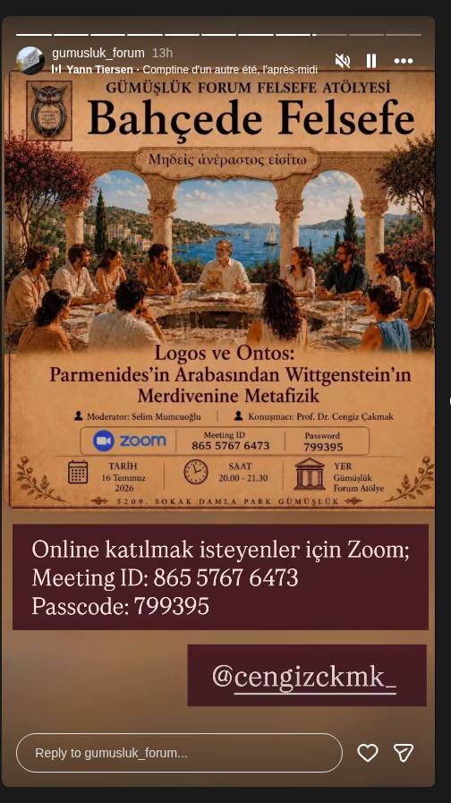 Cengiz Çakmak - Philosophie-Treffen im Garten Event-Poster