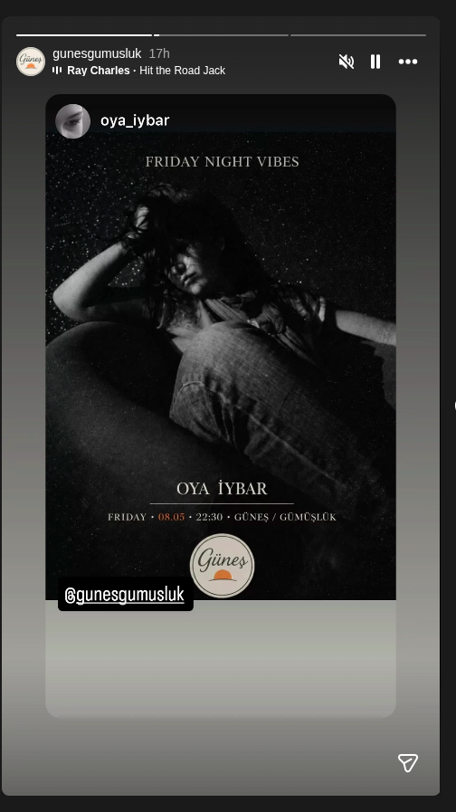 Oya İybar – Friday Night Vibes Etkinlik afişi