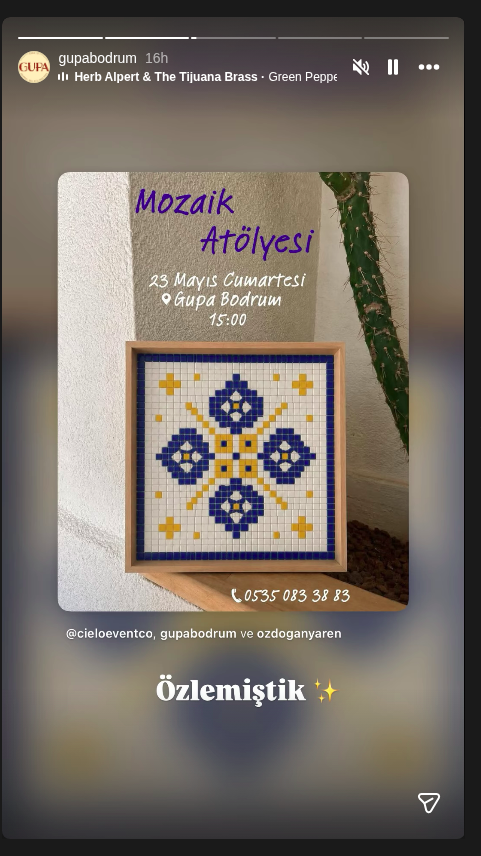 Mozaik Atölyesi Etkinlik afişi
