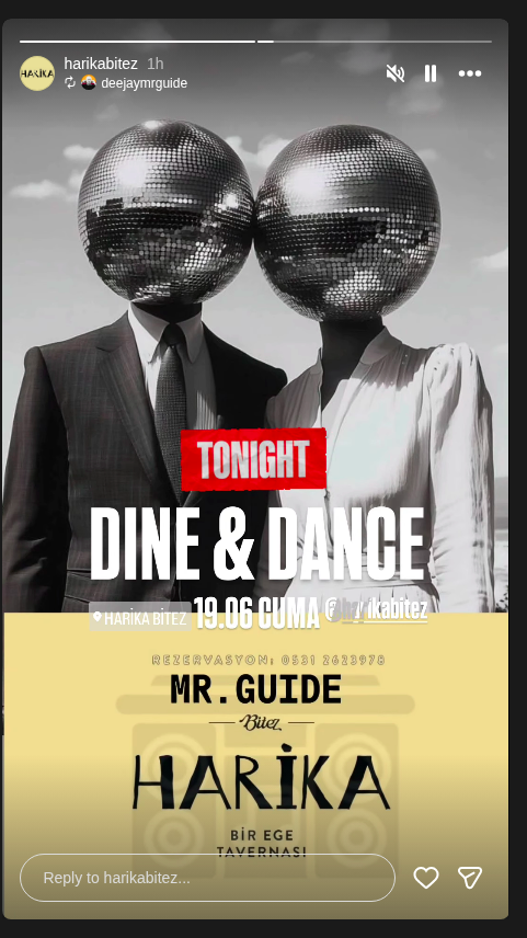 Dine & Dance — Mr. Guide Etkinlik afişi