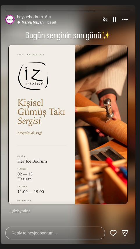 İz by Mine — Kişisel Gümüş Takı Sergisi Etkinlik afişi