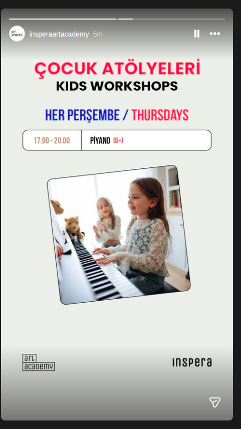Çocuk Piyano Atölyesi Etkinlik afişi