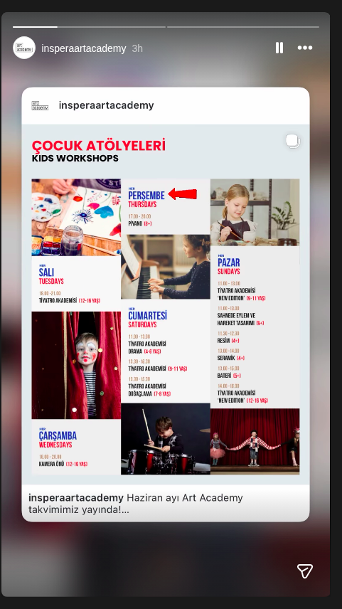 Cumartesi Çocuk Atölyeleri — Inspera Art Academy Etkinlik afişi