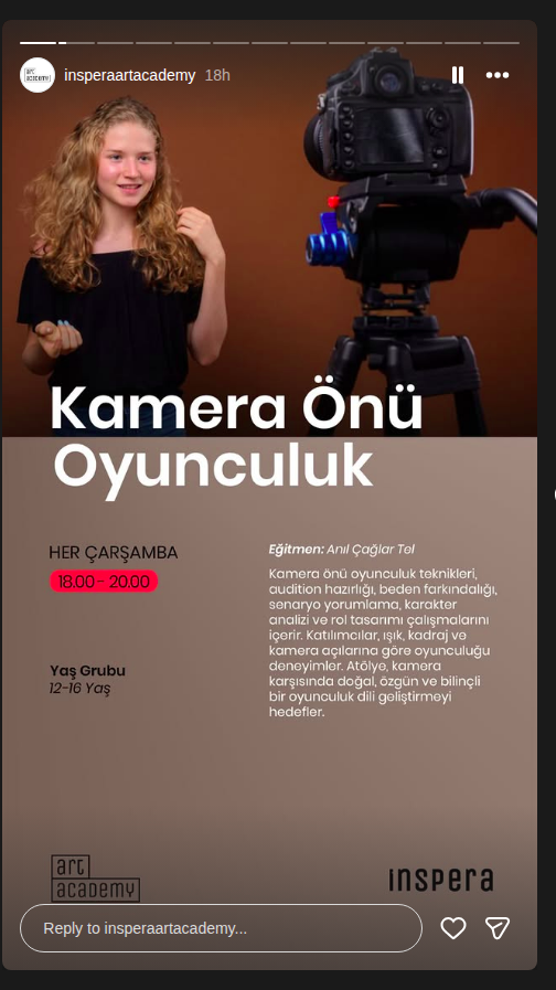 Kamera Önü Oyunculuk — Anıl Çağlar Tel