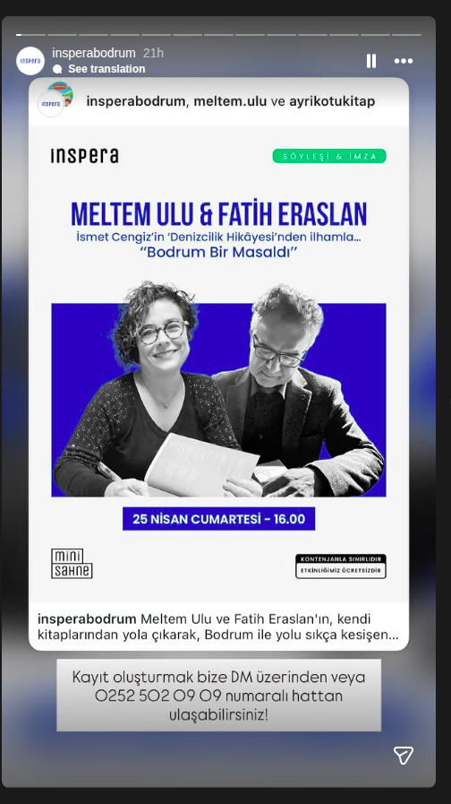 Meltem Ulu & Fatih Eraslan – Söyleşi & İmza Etkinlik afişi