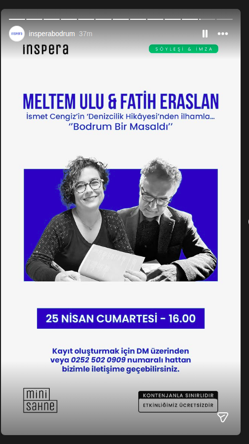 Meltem Ulu & Fatih Eraslan – Söyleşi & İmza Etkinlik afişi