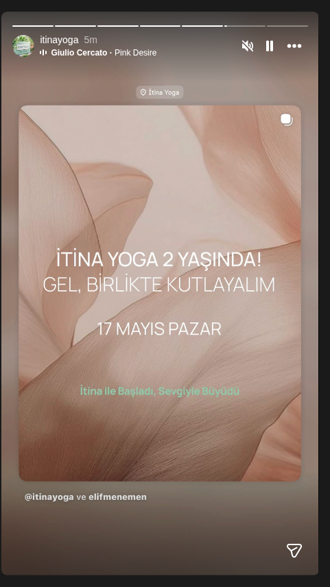 İtina Yoga 2 Yaşında — Kutlama Etkinlik afişi