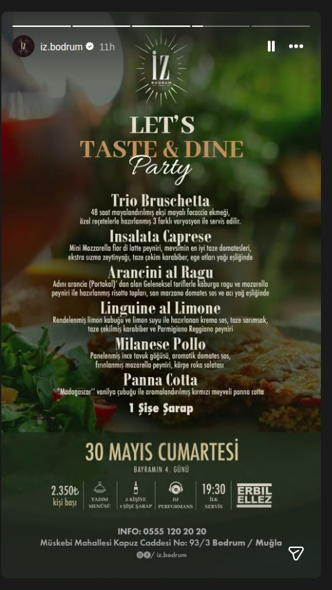Erbil Ellez - Taste & Dine Party Постер события