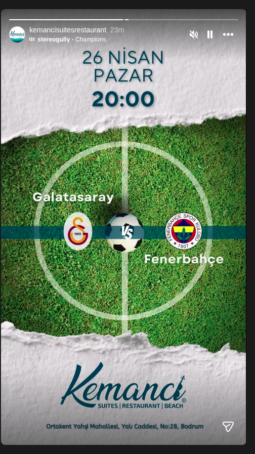 Galatasaray - Fenerbahçe (Maç Gösterimi) Etkinlik afişi