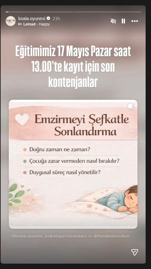 Hande Özkan - Emzirmeyi Şefkatle Sonlandırma Etkinlik afişi
