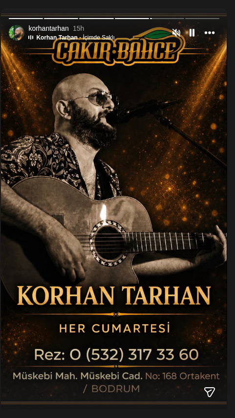 Korhan Tarhan — Cumartesi Canlı Müzik Etkinlik afişi