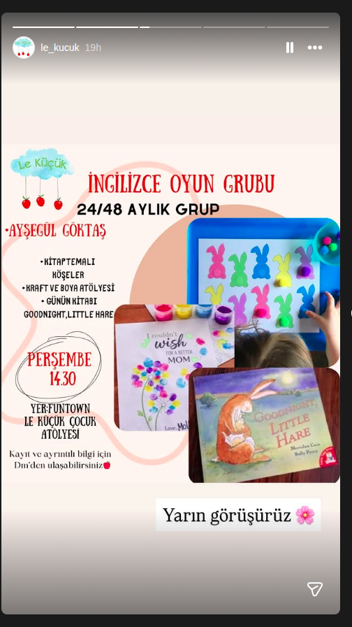 İngilizce Oyun Grubu — Gül Göktaş Etkinlik afişi