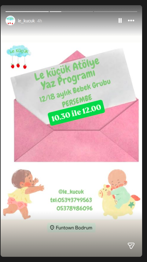 Le Küçük Atölye 12–18 Aylık Bebek Grubu Etkinlik afişi