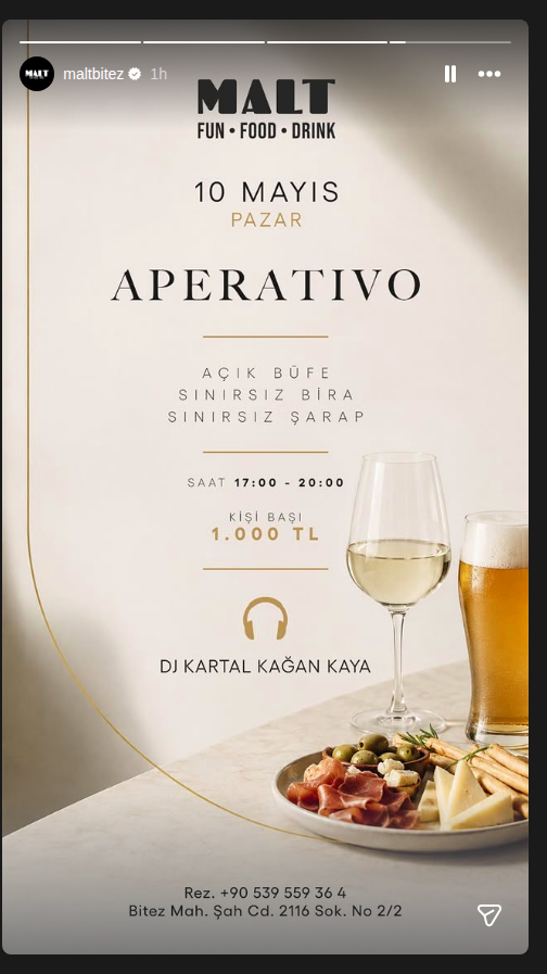 Kartal Kağan Kaya - Aperativo Etkinlik afişi