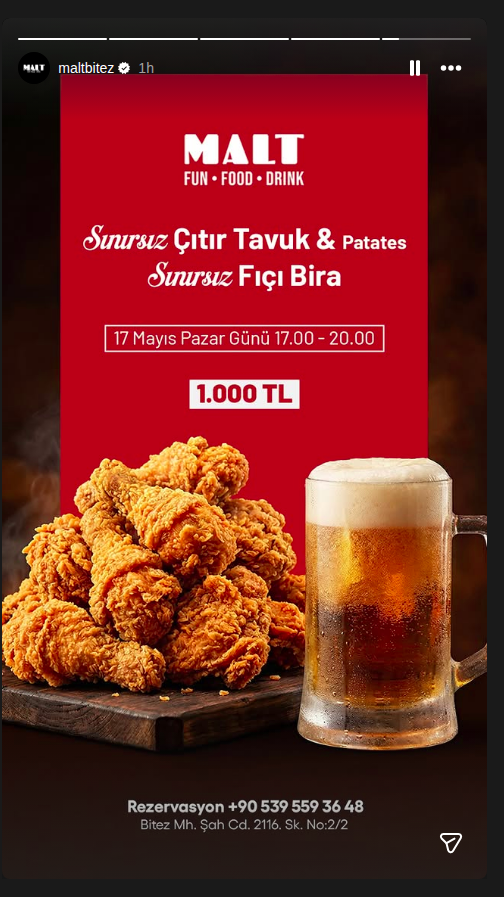 Sınırsız Çıtır Tavuk ve Fıçı Bira Etkinlik afişi