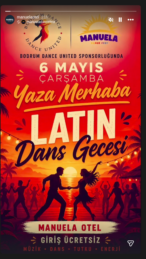 Manuela — Yaza Merhaba: Latin Dans Gecesi Etkinlik afişi
